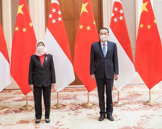 President Halimah Yacob and Premier Li Keqiang