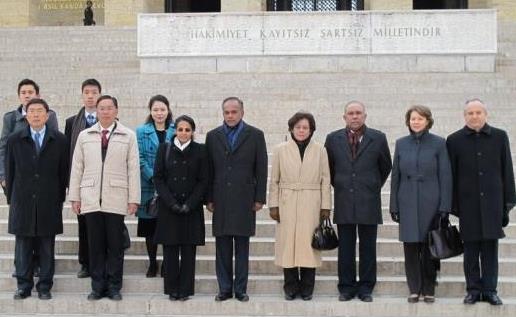 Minister K Shanmugam and the Singapore delegation at the Atatürk Mausoleum