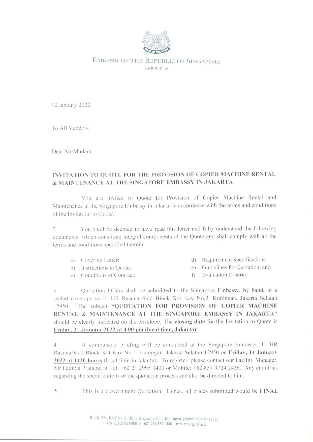 LOI  Provision of  Copier Machine Rental and Maintenance at the Singapopage0001