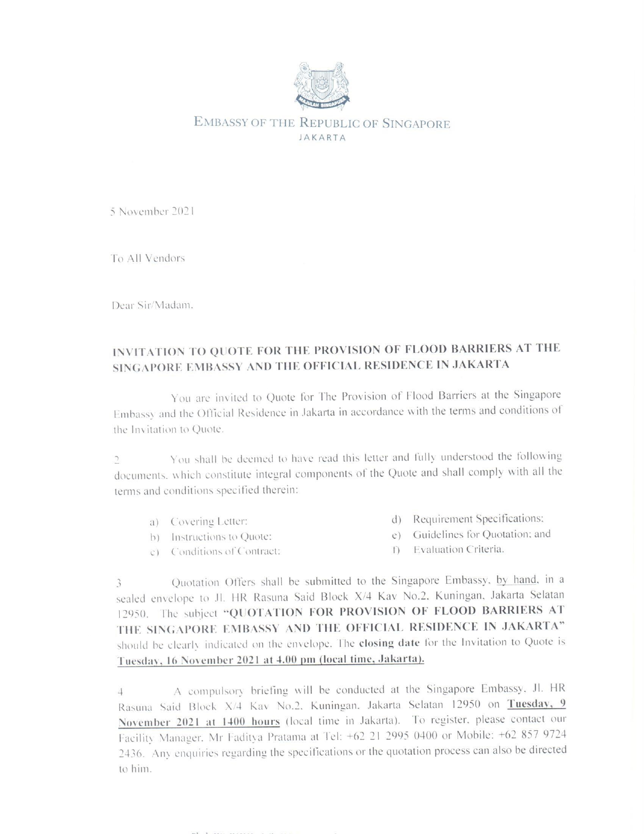 LOI  Provision of Flood Barriers at the Singapore Embassy and the Officpage0001