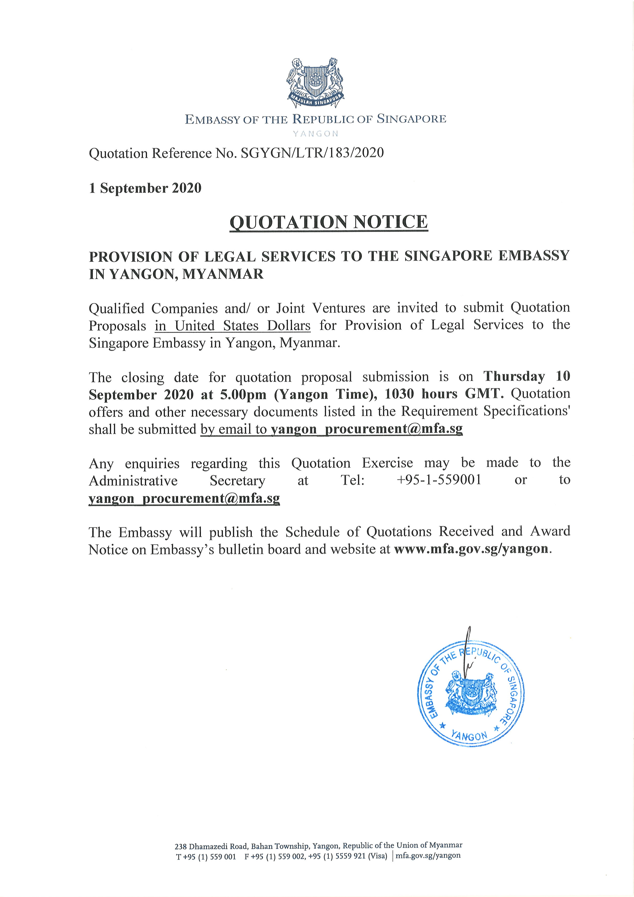 Quotation Notice_ITQ for Provision of Legal Services