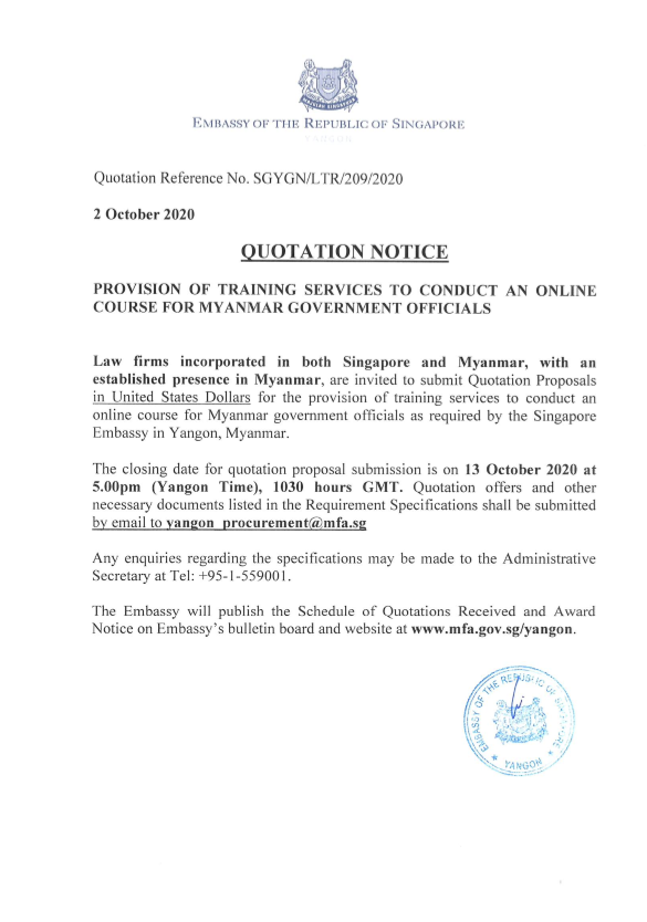 Quotation Notice_ITQ for Provision of Training Service