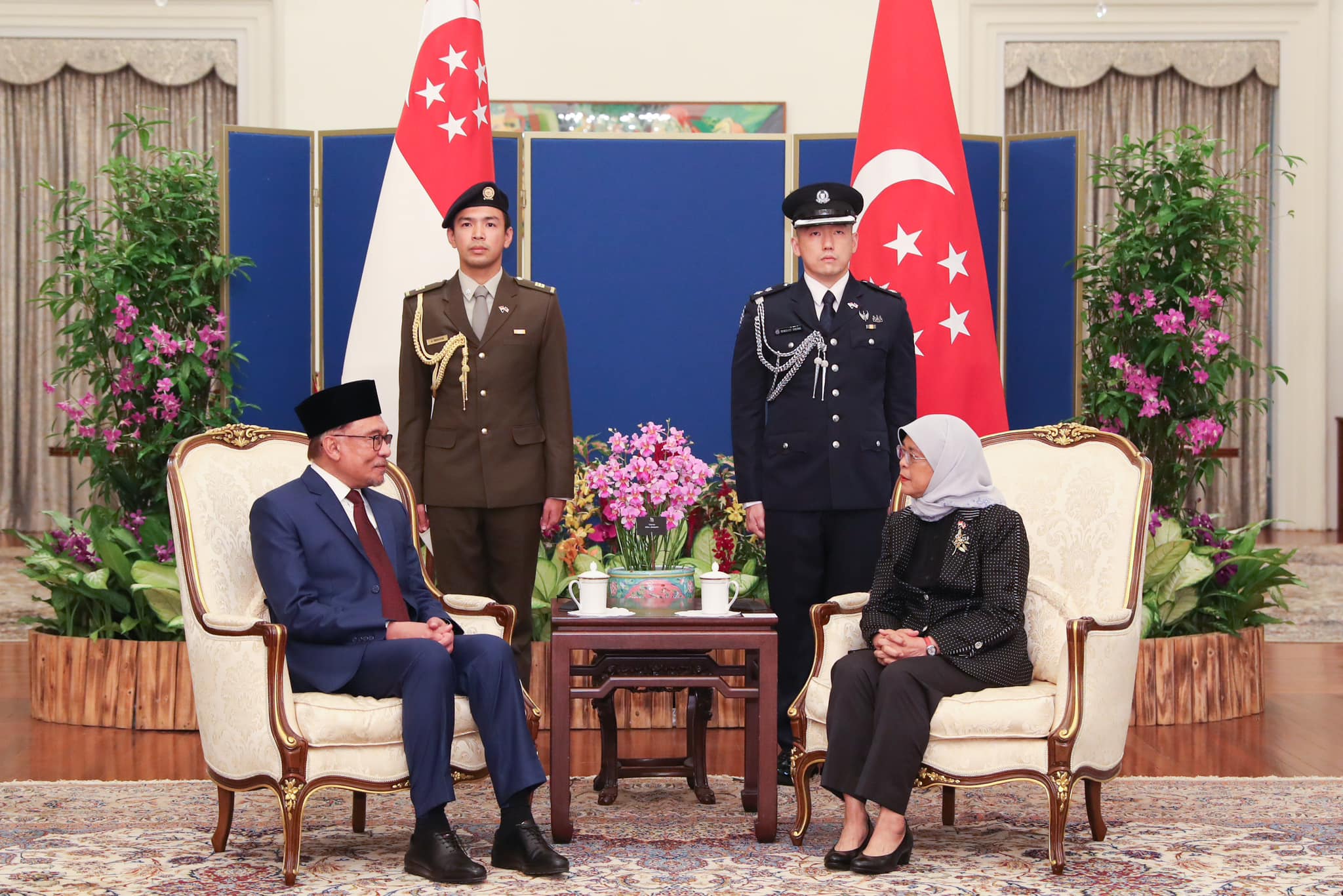 P Halimah and PM Anwar